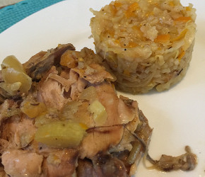 Фотография рецепта Греческая солянка с рисом лаханоризи
