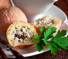Фотография рецепта Картофельные крокеты с грибами