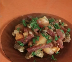 Фотография рецепта Овощное рагу с куриными сердечками и желудочками