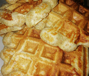 Фотография рецепта Вафли мягкие на кефире и с отрубями