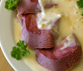 Фотография рецепта Язык под белым соусом с изюмом