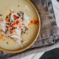 Фотография рецепта Картофельное пюре с крабом и соусом биск автор Еда