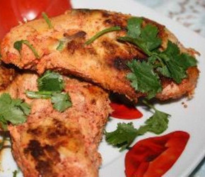 Фотография рецепта Курица с тандури масала и йогуртовой заправкой