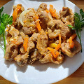 Фотография рецепта Куриные желудки тушеные с луком и морковью автор Изабелла Грачева
