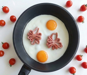 Фотография рецепта Яичница "Цветы йоги"