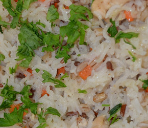Фотография рецепта Жареный рис с перловкой и мясом