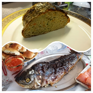 Карп, фаршированный рисом с овощами и сыром