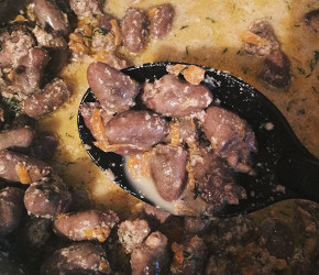 Фотография рецепта Куриные сердца со сливками