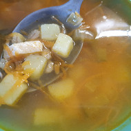 Рассольник по-деревенски с курицей