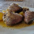 Фотография рецепта Индюшачьи сердечки с луком и картофелем автор Алёна Казавчинская