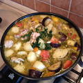 Фотография рецепта Тушеная курица с картофелем и баклажанами автор Мария