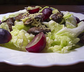 Фотография рецепта Теплый салат с куриной печенью