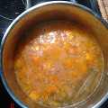 Фотография рецепта Крем-суп из тыквы с беконом, рукколой и крутонами автор Оля Дубинина