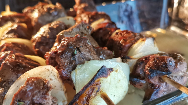 Фото шага рецепта Шашлык из телячьей печени 174428 шаг 10