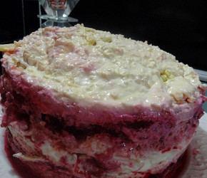 Фотография рецепта Селедка под шубой без картофеля с яйцами