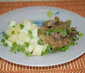 Фотография рецепта Куриные желудки тушеные