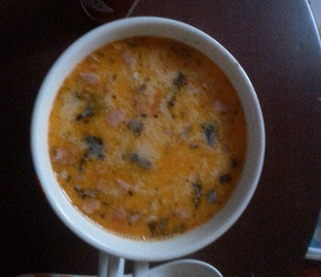 Фотография рецепта Сырный картофельный суп с морепродуктами