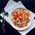 Фотография рецепта Салат из курицы с кускусом и овощами автор Наташа Белошицкая
