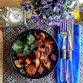 Фотография рецепта Мясное рагу с овощами и грибами автор Taurielia