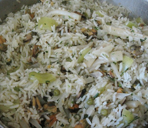 Фотография рецепта Паэлья с морепродуктами и горошком