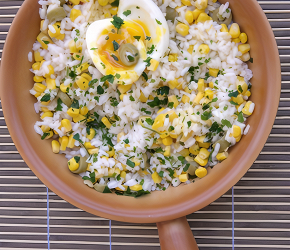 Фотография рецепта Летний плов с кукурузой и мятой