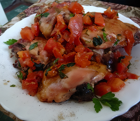 Фотография рецепта Запеченная курица с помидорами