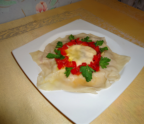 Фотография рецепта Равиоль с козьим сыром
