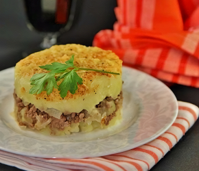 Фотография рецепта Картофельная запеканка с мясом и твердым сыром