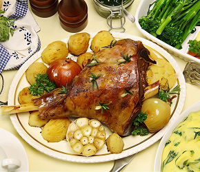 Фотография рецепта Жареная баранья нога с овощами