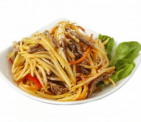 Фотография рецепта Корейский салат из картофеля с мясом (камди ча)