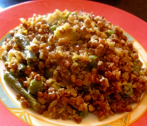 Фотография рецепта Гречневая каша с сыром и овощами