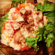 Ризотто с курицей и овощами