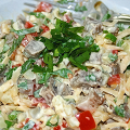 Фотография рецепта Мясной слоеный салат с картофелем и сыром автор Alyona Barinova