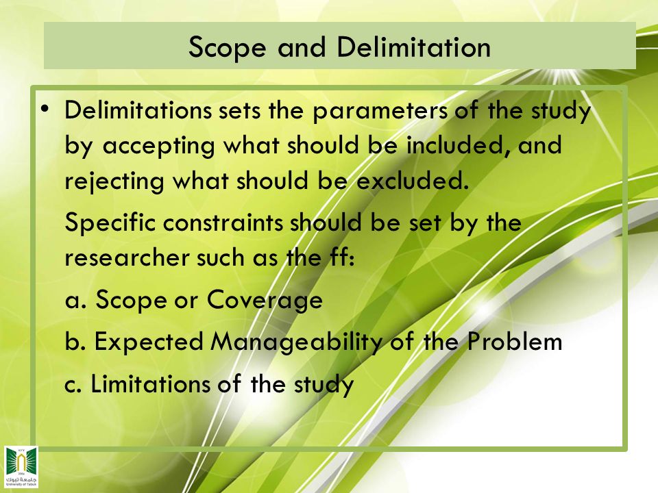 qualitative research scope and limitation example