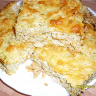 Запеканка с куриным филе, овощами и фасолью