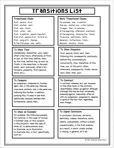 write my narrative essay transition words transition sentences for essays
