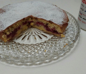 Фотография рецепта Пирог с лимонной цедрой и малиной