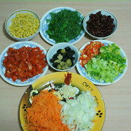 Грузинско-мексиканское овощное рагу с фасолью и кукурузой