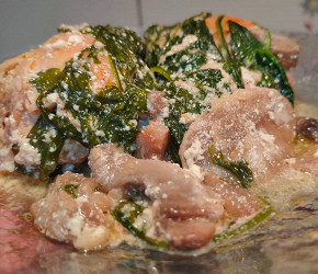 Фотография рецепта Курица с грибами и шпинатом