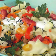 Салат с фасолью и кукурузой
