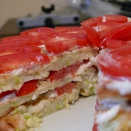 Кабачковый торт с помидорами