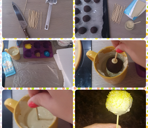 Фотография рецепта Пирожные на палочке (cake pops)