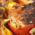 Фотография рецепта Фаршированные помидоры с мясом и сыром автор Алина