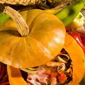 Фотография рецепта Печеная тыква с тушеным мясом автор elpukhova