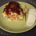 Фотография рецепта Каннеллони с начинкой из курицы и перца, с кабачком и помидорами автор Татьяна К