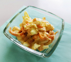 Фотография рецепта Морковный салат с сыром и яйцом