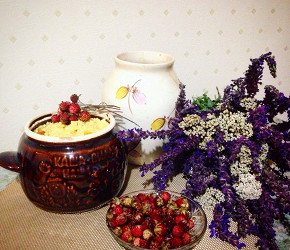 Фотография рецепта Каша пшенная с курагой и тыквой