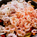 Фотография рецепта Фунчоза с овощами и морепродуктами автор Екатерина Лотышева