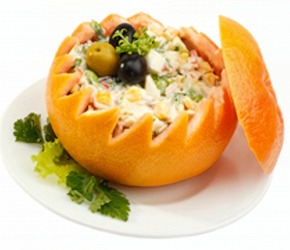Фотография рецепта Морепродукты в грейпфруте