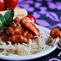 Фотография рецепта Паста с морепродуктами в томатном соусе автор Анастасия Мирославская